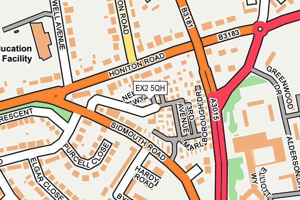 EX2 5QH map - OS OpenMap – Local (Ordnance Survey)