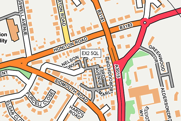 EX2 5QL map - OS OpenMap – Local (Ordnance Survey)