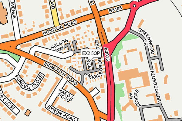EX2 5QP map - OS OpenMap – Local (Ordnance Survey)