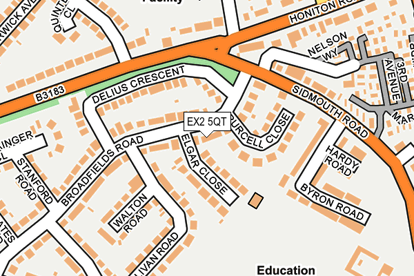 EX2 5QT map - OS OpenMap – Local (Ordnance Survey)