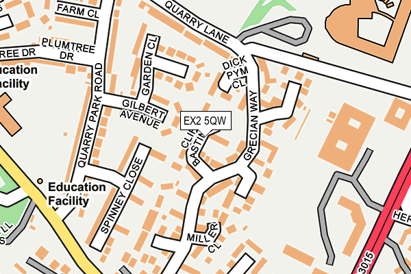 EX2 5QW map - OS OpenMap – Local (Ordnance Survey)