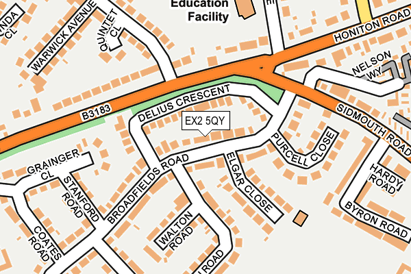 EX2 5QY map - OS OpenMap – Local (Ordnance Survey)