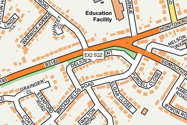 EX2 5QZ map - OS OpenMap – Local (Ordnance Survey)