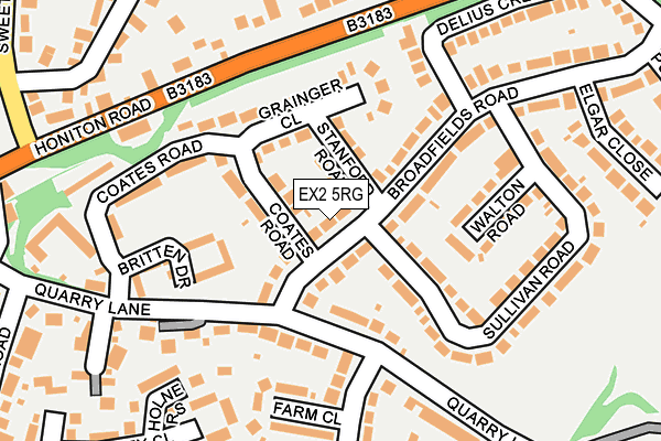 EX2 5RG map - OS OpenMap – Local (Ordnance Survey)