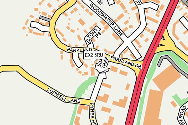 EX2 5RU map - OS OpenMap – Local (Ordnance Survey)