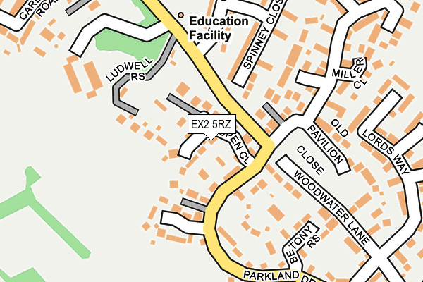 EX2 5RZ map - OS OpenMap – Local (Ordnance Survey)
