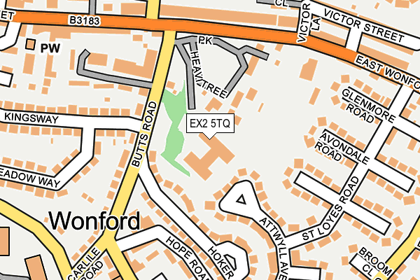 EX2 5TQ map - OS OpenMap – Local (Ordnance Survey)