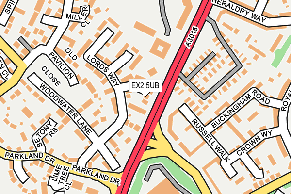 EX2 5UB map - OS OpenMap – Local (Ordnance Survey)