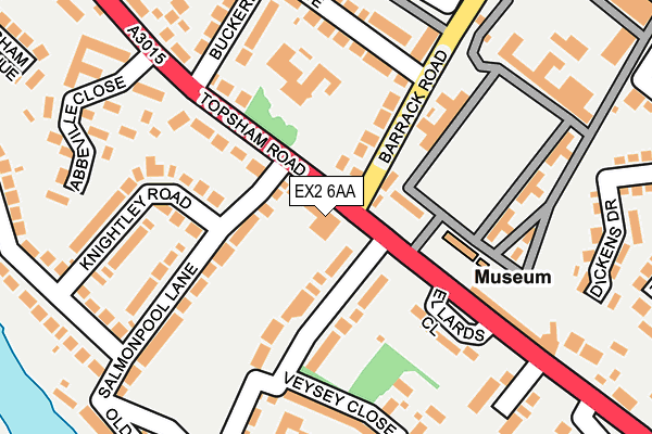 EX2 6AA map - OS OpenMap – Local (Ordnance Survey)