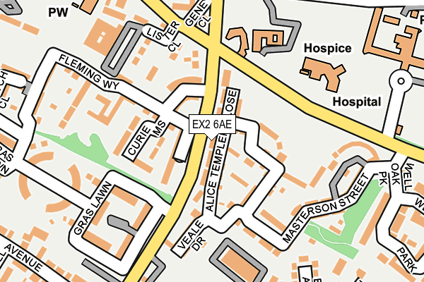 EX2 6AE map - OS OpenMap – Local (Ordnance Survey)