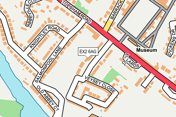 EX2 6AG map - OS OpenMap – Local (Ordnance Survey)