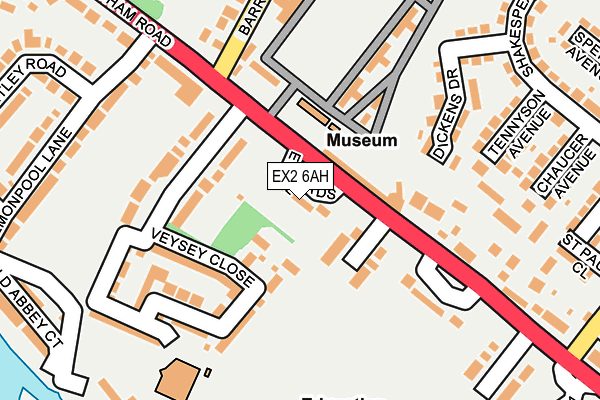 EX2 6AH map - OS OpenMap – Local (Ordnance Survey)