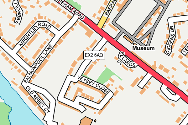 EX2 6AQ map - OS OpenMap – Local (Ordnance Survey)