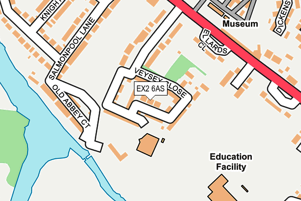 EX2 6AS map - OS OpenMap – Local (Ordnance Survey)