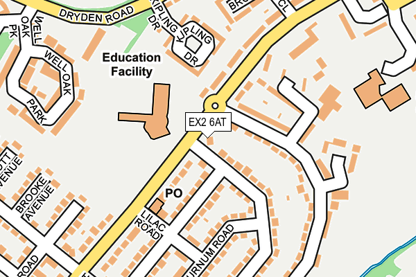 EX2 6AT map - OS OpenMap – Local (Ordnance Survey)