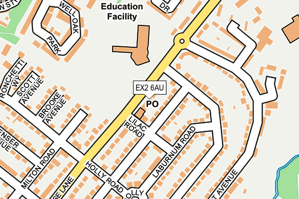 EX2 6AU map - OS OpenMap – Local (Ordnance Survey)