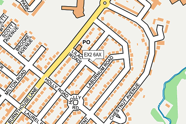 EX2 6AX map - OS OpenMap – Local (Ordnance Survey)