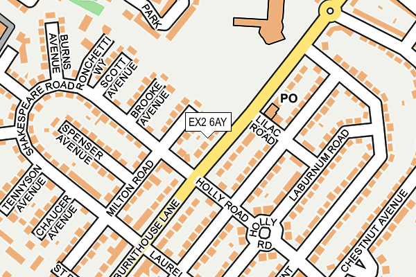 EX2 6AY map - OS OpenMap – Local (Ordnance Survey)