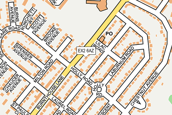 EX2 6AZ map - OS OpenMap – Local (Ordnance Survey)