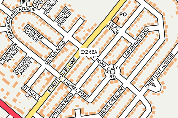 EX2 6BA map - OS OpenMap – Local (Ordnance Survey)