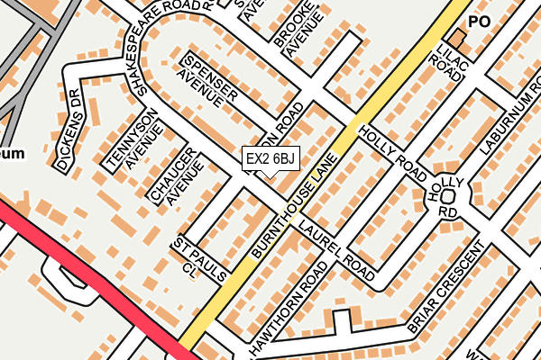 EX2 6BJ map - OS OpenMap – Local (Ordnance Survey)