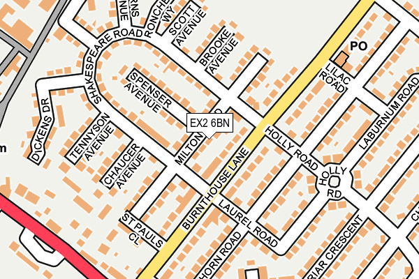 EX2 6BN map - OS OpenMap – Local (Ordnance Survey)