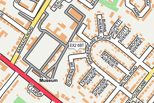 EX2 6BT map - OS OpenMap – Local (Ordnance Survey)