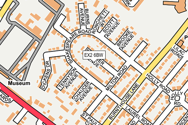 EX2 6BW map - OS OpenMap – Local (Ordnance Survey)