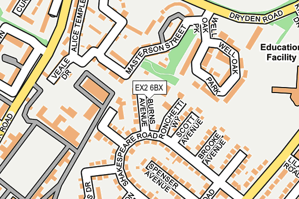 EX2 6BX map - OS OpenMap – Local (Ordnance Survey)