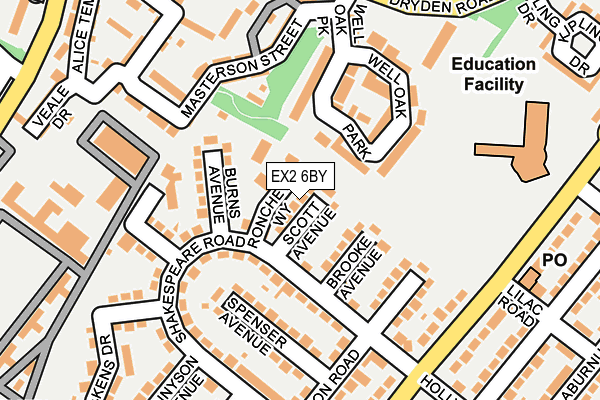 EX2 6BY map - OS OpenMap – Local (Ordnance Survey)