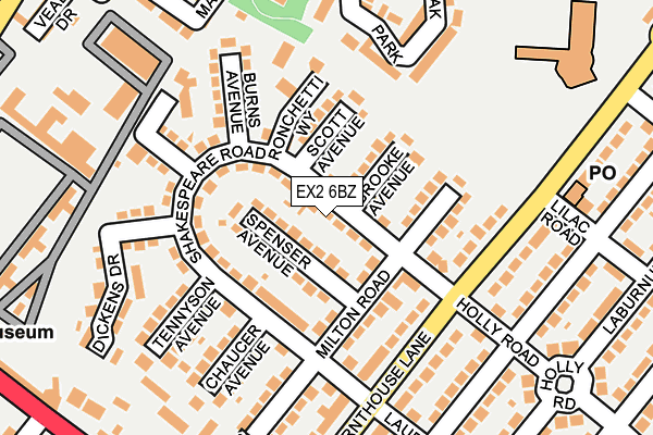 EX2 6BZ map - OS OpenMap – Local (Ordnance Survey)