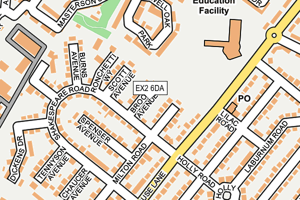EX2 6DA map - OS OpenMap – Local (Ordnance Survey)