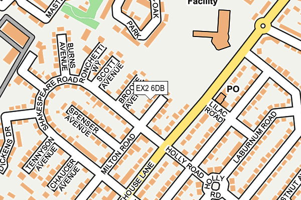 EX2 6DB map - OS OpenMap – Local (Ordnance Survey)