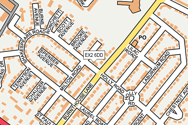 EX2 6DD map - OS OpenMap – Local (Ordnance Survey)