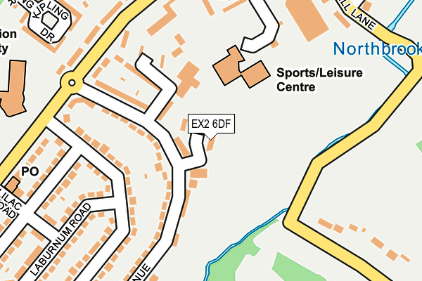 EX2 6DF map - OS OpenMap – Local (Ordnance Survey)