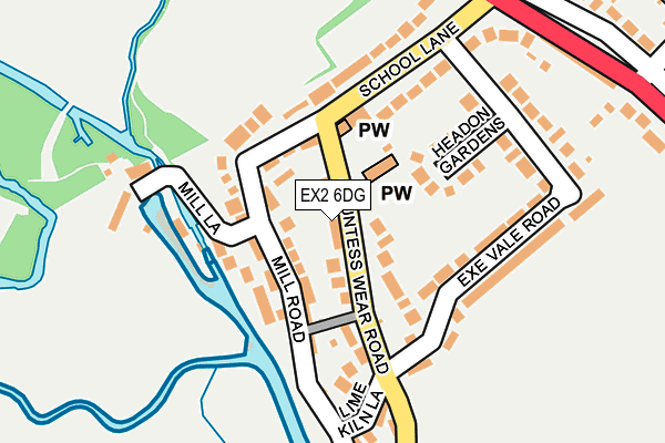 EX2 6DG map - OS OpenMap – Local (Ordnance Survey)