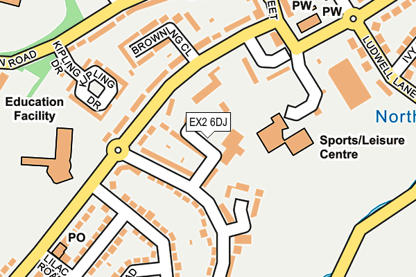 EX2 6DJ map - OS OpenMap – Local (Ordnance Survey)