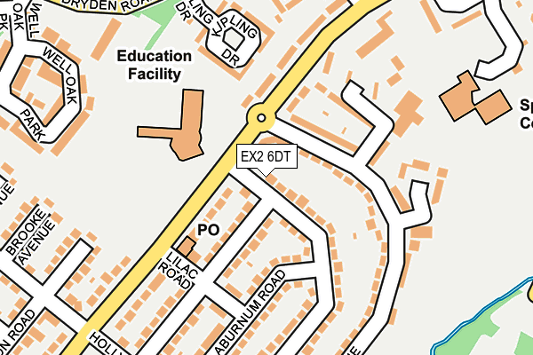 EX2 6DT map - OS OpenMap – Local (Ordnance Survey)