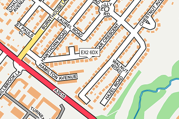 EX2 6DX map - OS OpenMap – Local (Ordnance Survey)