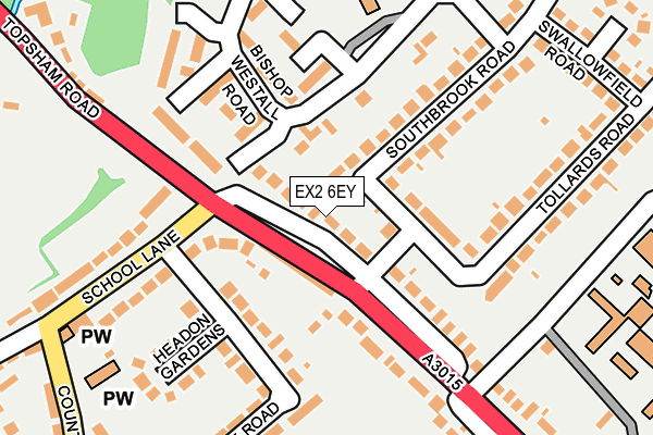 EX2 6EY map - OS OpenMap – Local (Ordnance Survey)