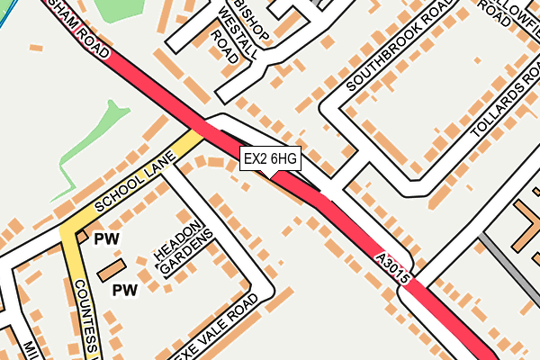 EX2 6HG map - OS OpenMap – Local (Ordnance Survey)