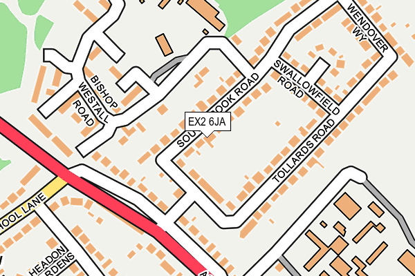 EX2 6JA map - OS OpenMap – Local (Ordnance Survey)