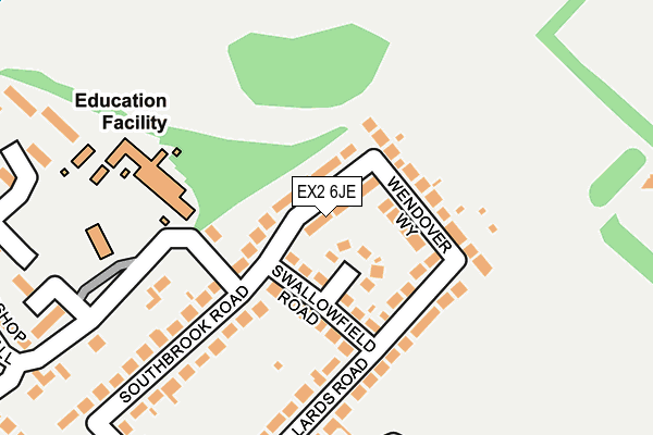 EX2 6JE map - OS OpenMap – Local (Ordnance Survey)