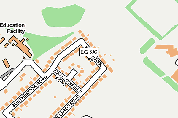 EX2 6JG map - OS OpenMap – Local (Ordnance Survey)