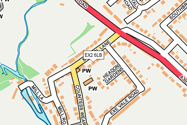 EX2 6LB map - OS OpenMap – Local (Ordnance Survey)