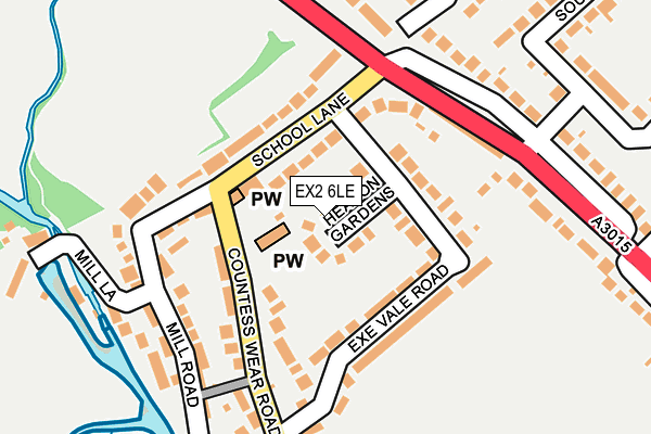 EX2 6LE map - OS OpenMap – Local (Ordnance Survey)