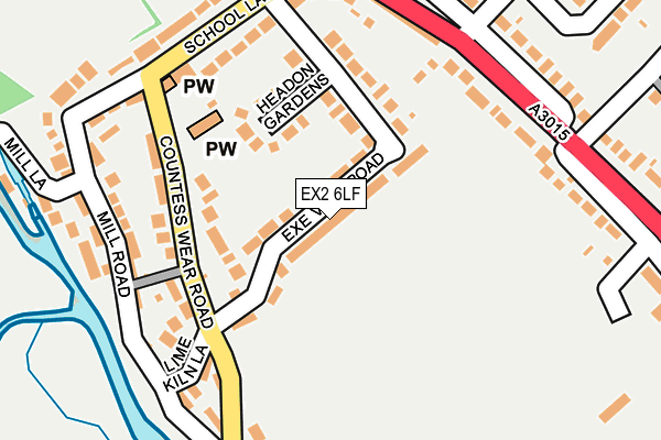 EX2 6LF map - OS OpenMap – Local (Ordnance Survey)