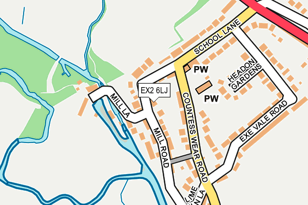 EX2 6LJ map - OS OpenMap – Local (Ordnance Survey)