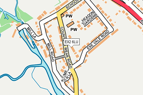 EX2 6LU map - OS OpenMap – Local (Ordnance Survey)