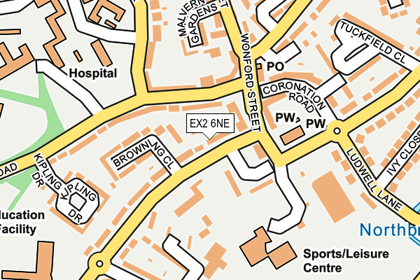 EX2 6NE map - OS OpenMap – Local (Ordnance Survey)